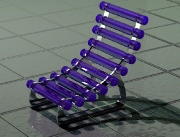 Chaise bleue, chaise de plage
