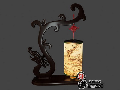 De style chinois, lampe en bois
