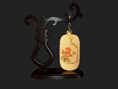 De style chinois, lampe en bois
