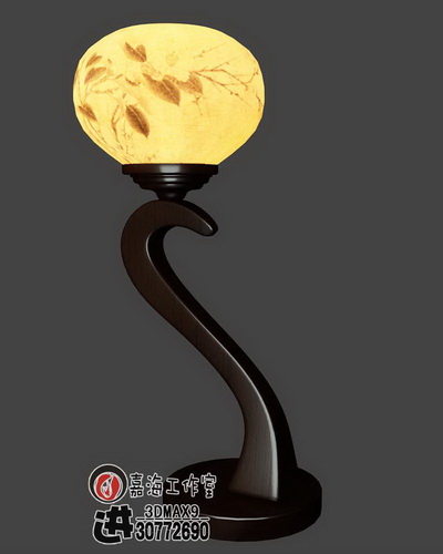 De style chinois, lampe en bois
