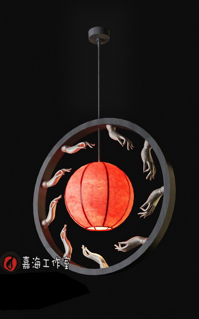 Lampe suspension de style chinois
