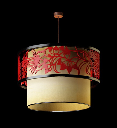 Lampe suspension de style chinois
