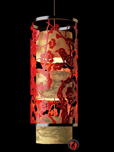 Lampe suspension de style chinois

