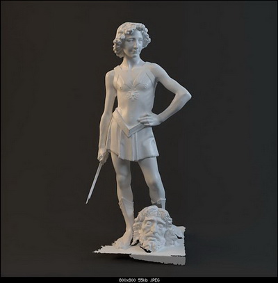 Modle de la statue de caractres
