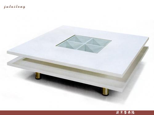White table carre  caf en bois
