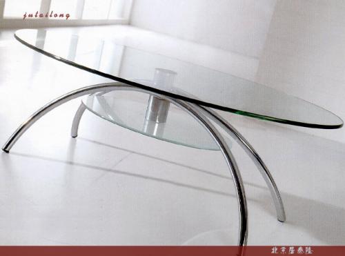 Table ovale  caf en verre
