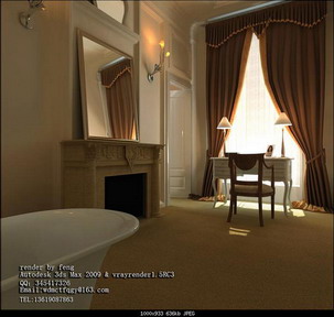 Modle 3D de la dcoration moderne chambre 1