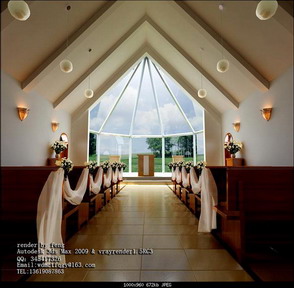 Eglise mariage dcorations en 3D du modle 1