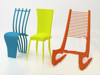 Le charme et la belle petite chaise modle 3D de la couleur 1
