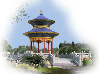 Dome Pavillon chinois de construction de modles 3D