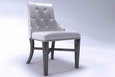 Modle 3D de cuir Chaise en bois