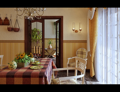 Garden-restaurant de style 3D Model