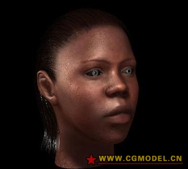 Femelle Mo modle Black tte du fichier en format MAYA