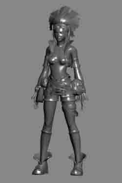 Fille modle en 3D de la pierre