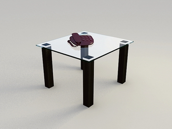 Table basse en verre Modle 3D