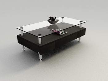 Black Glass Table Basse Modle 3D