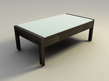 Modle 3D de la table de tuiles de bois du caf