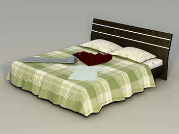 Lit Deux 3D Modle de mobilier de mnage, l