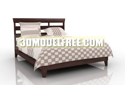 Lit douillet lit de meubles en bois massif, meubles de maison Modles 3D