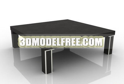 Modle 3D de type simple table en bois massif