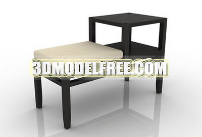 Modle 3D de type simple table en bois massif