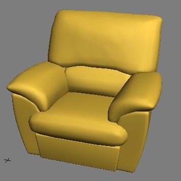Jaune canap-lit simple modle 3D