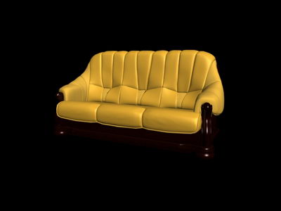 Modle 3D du patron sur le canap jaune