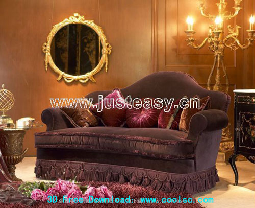 sofa de luxe classique modle 3D (y compris le matriel)
