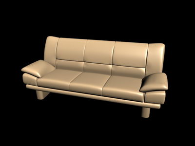Modle 3D de la vieux canap brun