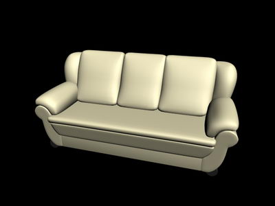 Modle 3D du canap vieil argent