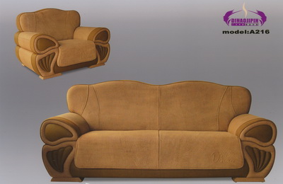 Boss canap en cuir orange sur le modle 3D