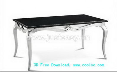 Modle 3D de la table  caf en mtal europenne
