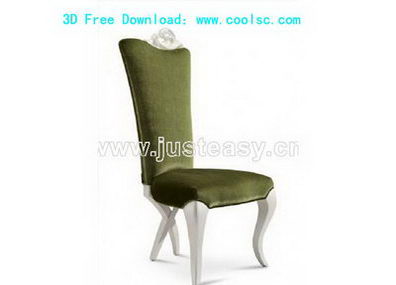 Europenne chaise verte modle 3D (y compris le matriel)
