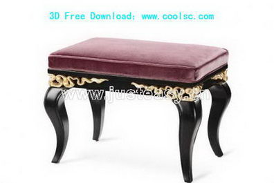 Modle 3D de canap en bois banc