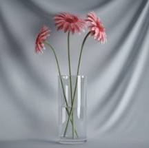 Bonsaï srie - le verre de fleurs rouges modle 3D (y compris le matriel)