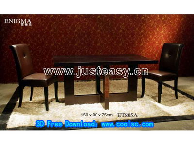 Retro tables et chaises de modles 3D
