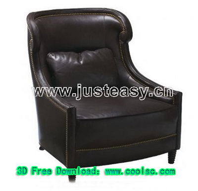 canap en cuir noir modle 3D (y compris le matriel)