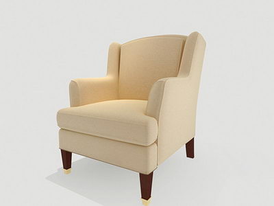 canap classique tissu beige modle 3D (y compris les matires 0