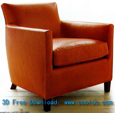 canap en cuir rouge, chaise haute pad unique modle 3D (y compris le matriel)