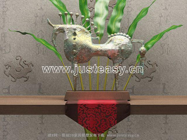 la dcoration du Sud-Est - cheval en mtal modle 3D (y compris le matriel)