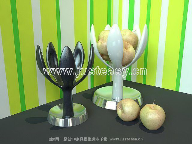 dfils de mode - un bol de fruits modle 3D (y compris le matriel)