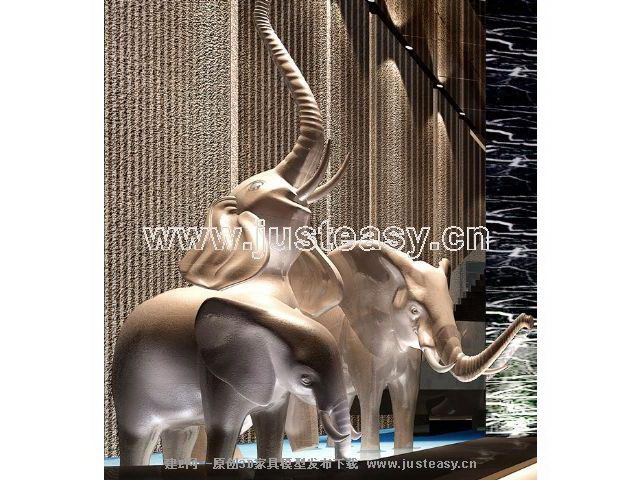 Ornement - lphant modle 3D (y compris le matriel)