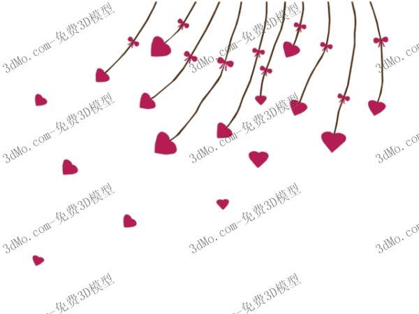 Modle 3D de la peinture murale Heart dessins