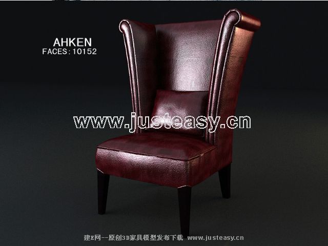 Modle 3D de fauteuils en cuir compter europenne (y compris le matriel)
