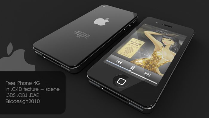 Free iPhone modle 3D de quatre gnrations
