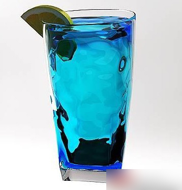Modle 3D des boissons bleu
