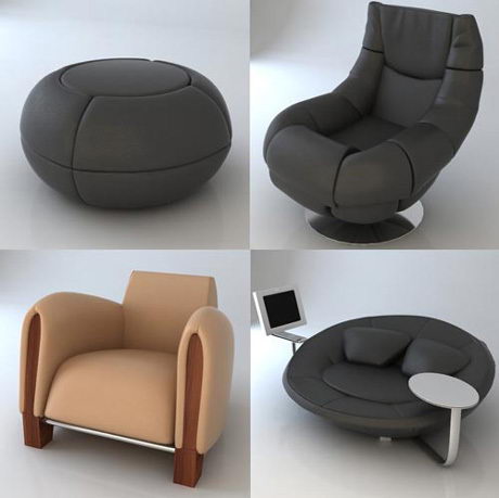 Simple modle 3D de canap de la personnalit
