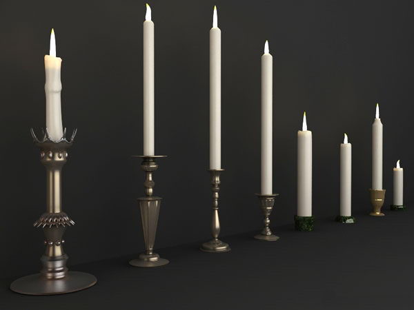 Modle 3D d'exquis bougies de style europen
