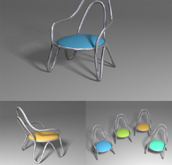 Modle 3D pour petite chaise simplifi