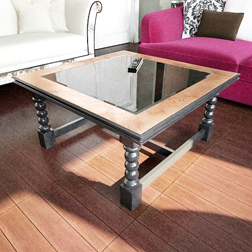 Square table basse modle 3D de la Chine
